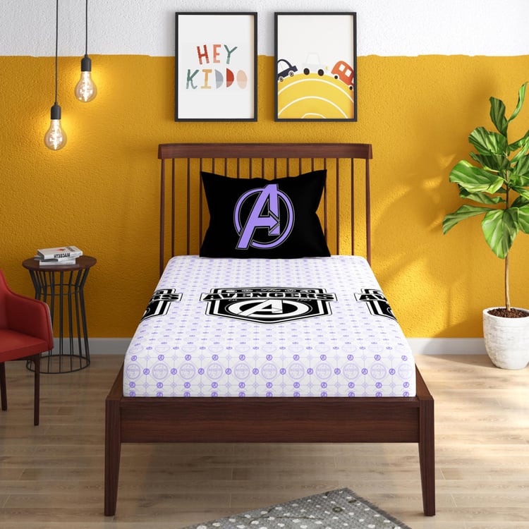 License Multicolour Avengers Printed Cotton Bedsheet Set - 150x224cm - 2Pcs