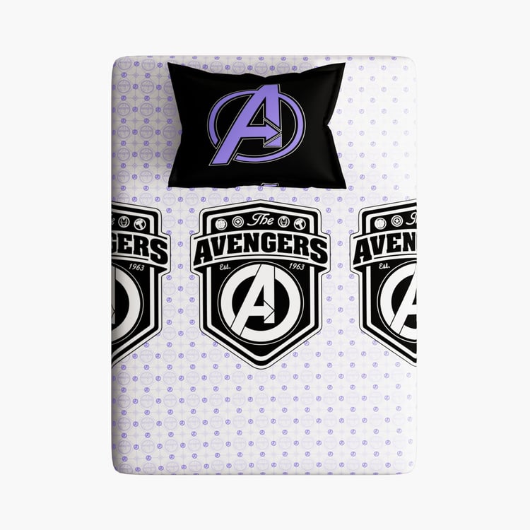 License Multicolour Avengers Printed Cotton Bedsheet Set - 150x224cm - 2Pcs