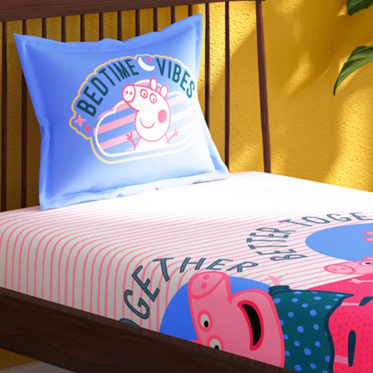 PORTICO License Pink Peppa Pig Printed Single Bedsheet Set - 150x224cm - 2Pcs