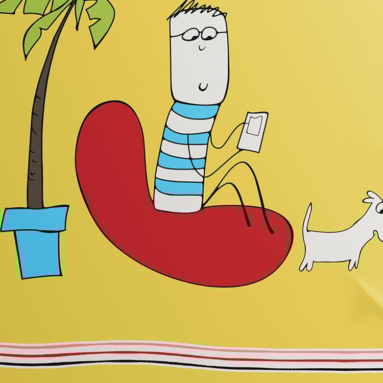 PORTICO Happiness Is Pink Printed Cotton Super King Bedsheet Set - 274x274cm - 3Pcs