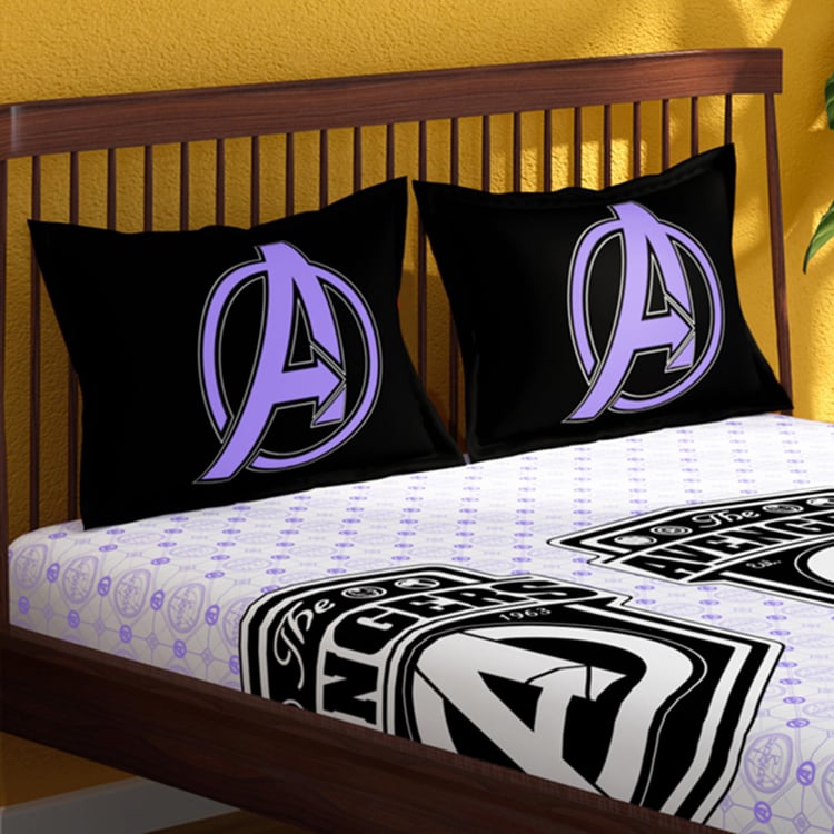 PORTICO License Multicolour Avengers Printed Cotton Super King Bedsheet Set - 274x274cm - 3Pcs