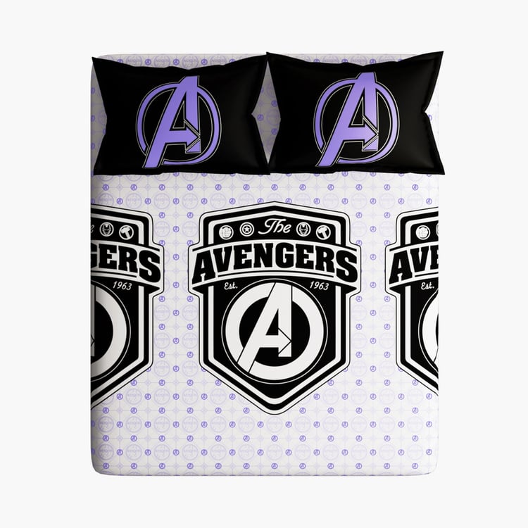 PORTICO License Multicolour Avengers Printed Cotton Super King Bedsheet Set - 274x274cm - 3Pcs