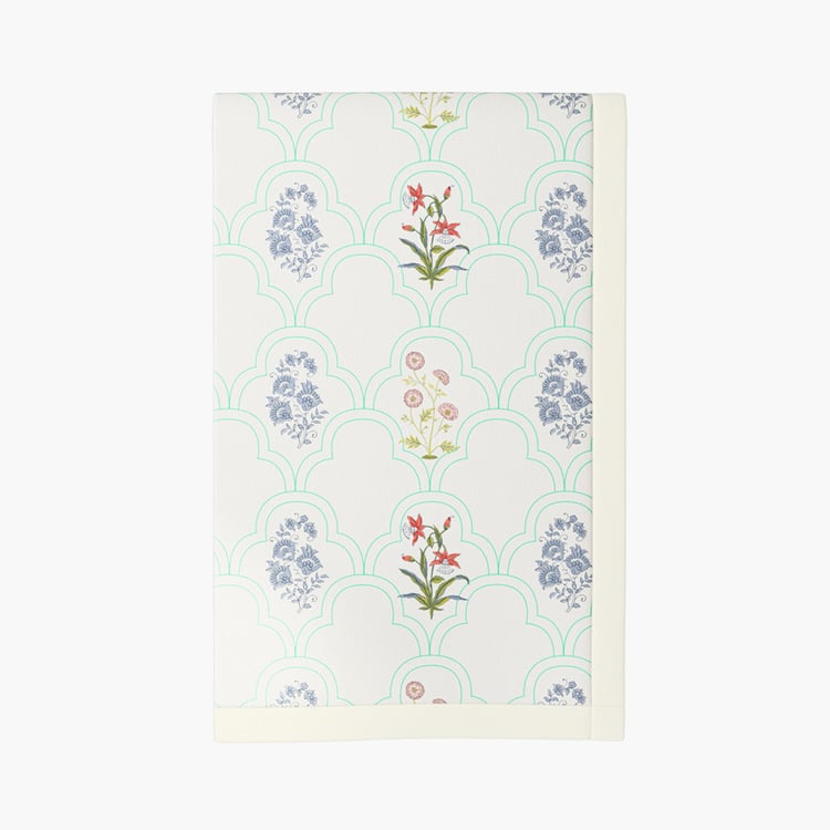 PORTICO Shalimaar White Printed Cotton Single Bed Dohar - 140x228cm
