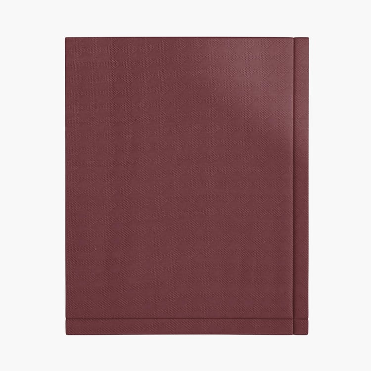 PORTICO Solace Maroon Textured Cotton Queen Dohar - 224x244cm