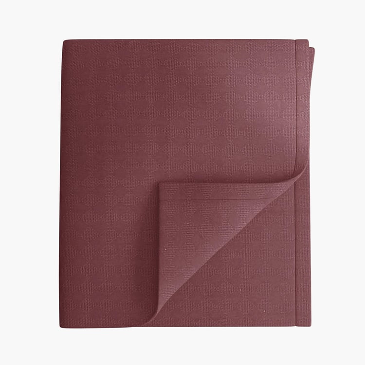 PORTICO Solace Maroon Textured Cotton Queen Dohar - 224x244cm