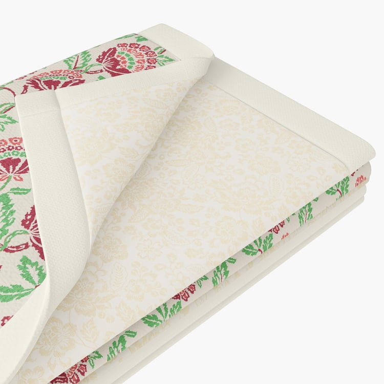 PORTICO Shalimaar White Printed Cotton Queen Bed Dohar - 228x248cm