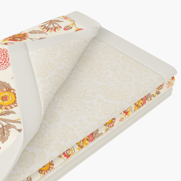 PORTICO Gulmohar White Printed Cotton Queen Bed Dohar - 228x248cm