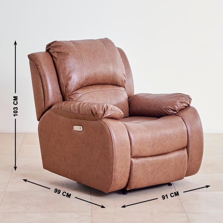 Ashby Nxt Faux Leather 1-Seater Recliner - Brown