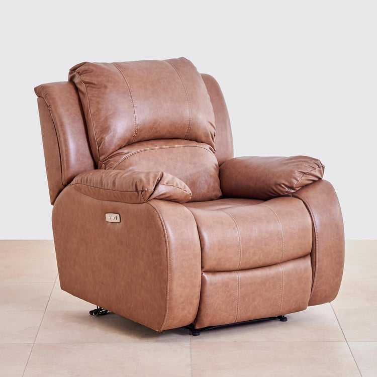 Ashby Nxt Faux Leather 1-Seater Recliner - Brown