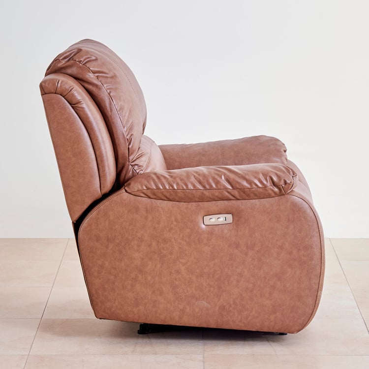 Ashby Nxt Faux Leather 1-Seater Recliner - Brown