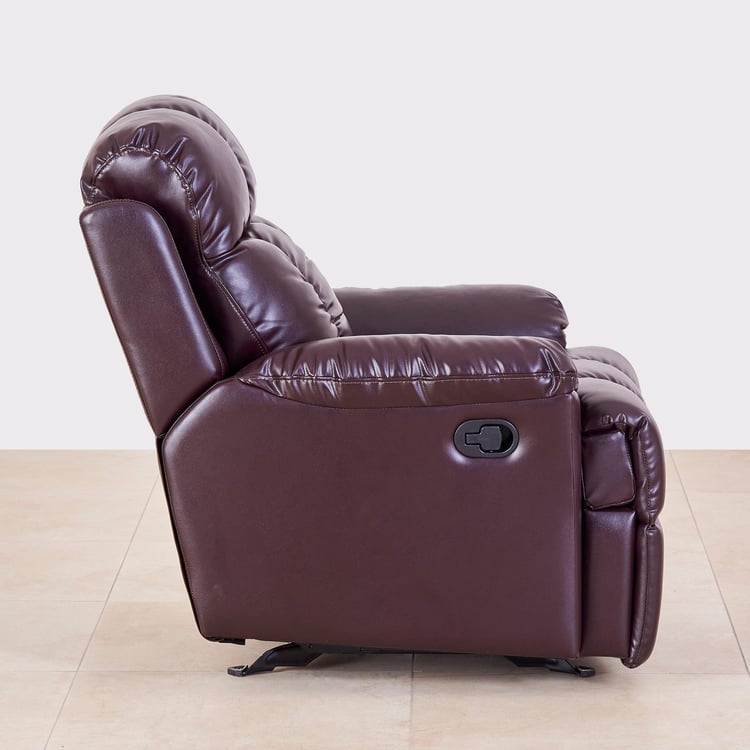 Baines Faux Leather 1-Seater Recliner - Brown