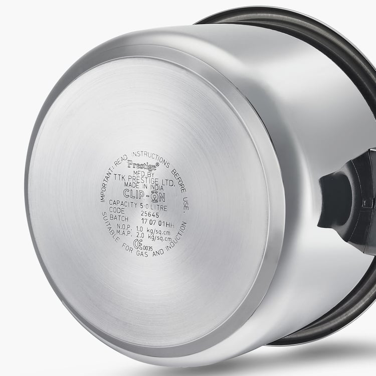 PRESTIGE Clip On Svachh Silver Stainless Steel Handi Pressure Cooker - 3l