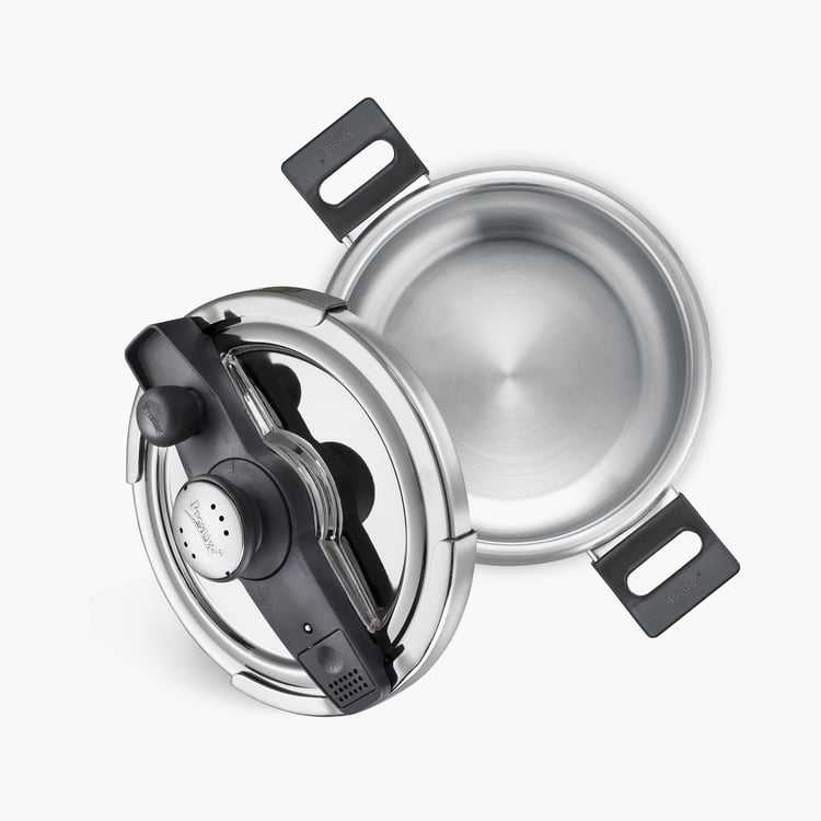PRESTIGE Clip On Svachh Silver Stainless Steel Handi Pressure Cooker - 3l