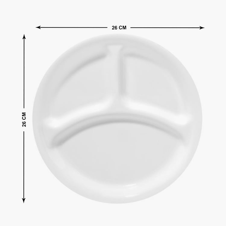 CORELLE Livingware Series White Vitrelle Glass Plate - 26cm