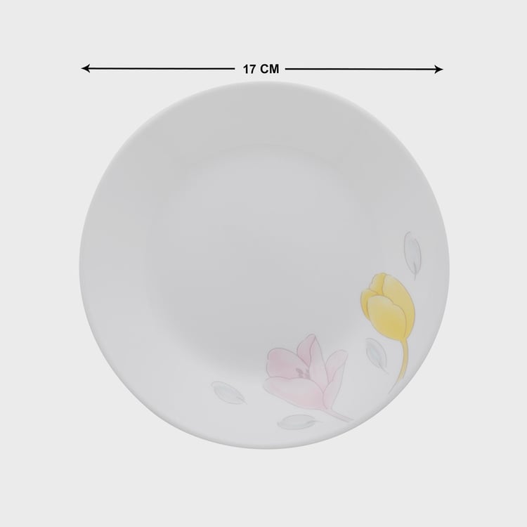 CORELLE Livingware Plus Elegance Multicolour Floral Round Glass Small Plate - 17cm