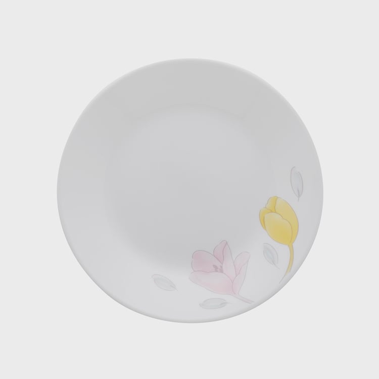 CORELLE Livingware Plus Elegance Multicolour Floral Round Glass Small Plate - 17cm