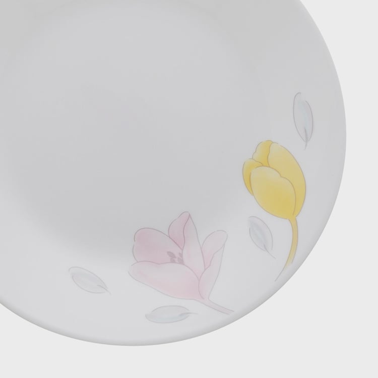 CORELLE Livingware Plus Elegance Multicolour Floral Round Glass Small Plate - 17cm