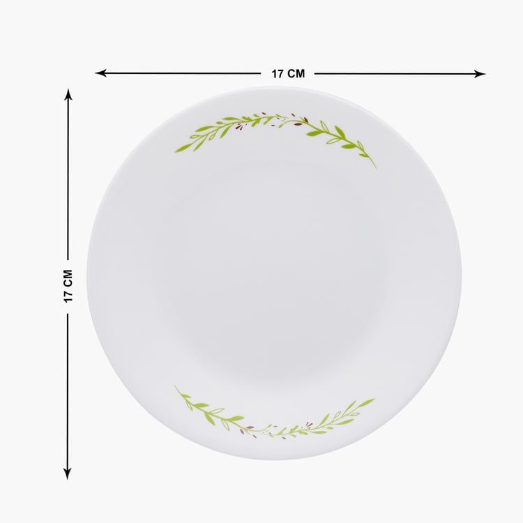 CORELLE Livingware White Printed Vitrella Glass Small Plate - 17cm