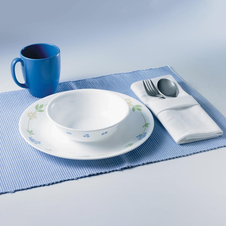 CORELLE Livingware White Printed Vitrella Glass Small Plate