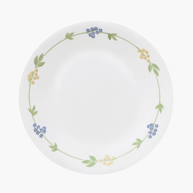 CORELLE Livingware White Printed Vitrella Glass Small Plate