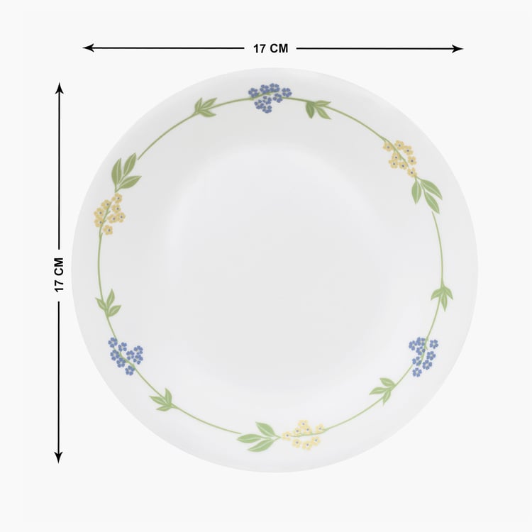 CORELLE Livingware White Printed Vitrella Glass Small Plate