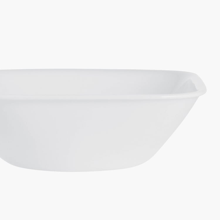 CORELLE Livingware Series White Solid Vitrelle Glass Square Curry Bowl - 680ml