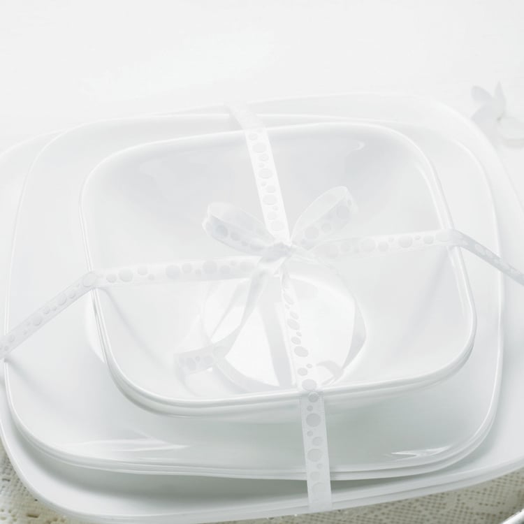 CORELLE Livingware Series White Solid Vitrella Glass Serving Bowl - 1.4l