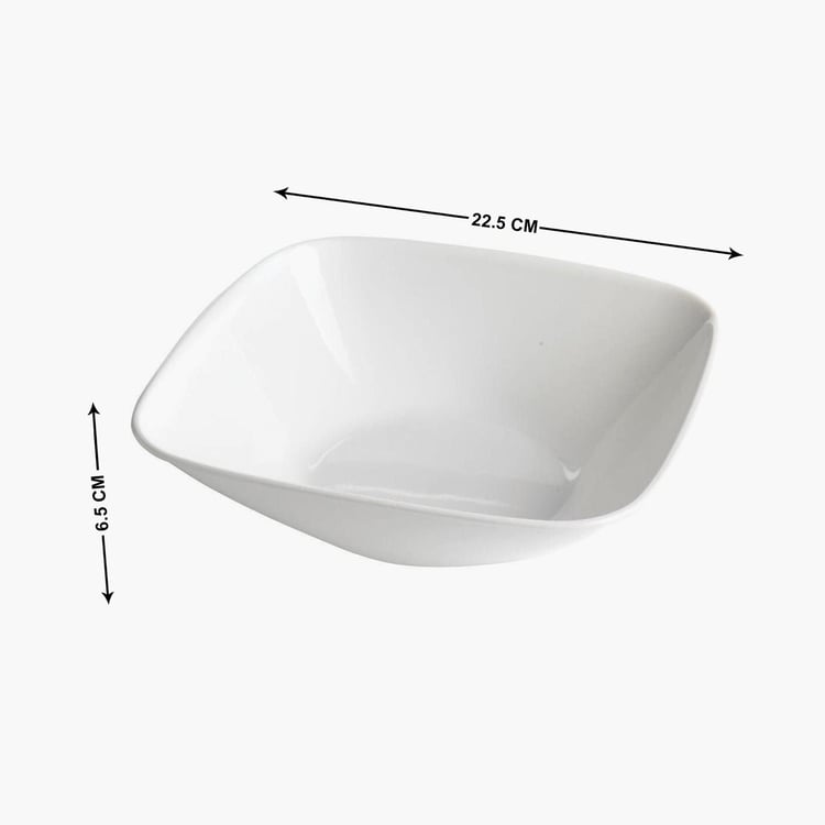 CORELLE Livingware Series White Solid Vitrella Glass Serving Bowl - 1.4l