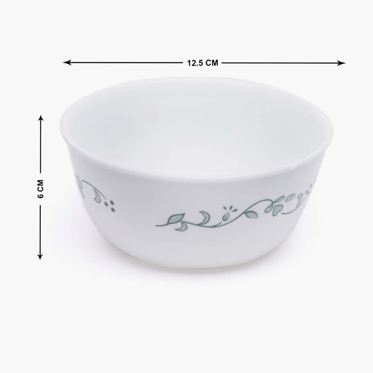 CORELLE Livingware Series White Printed Vitrelle Glass Dessert Bowl - 450ml