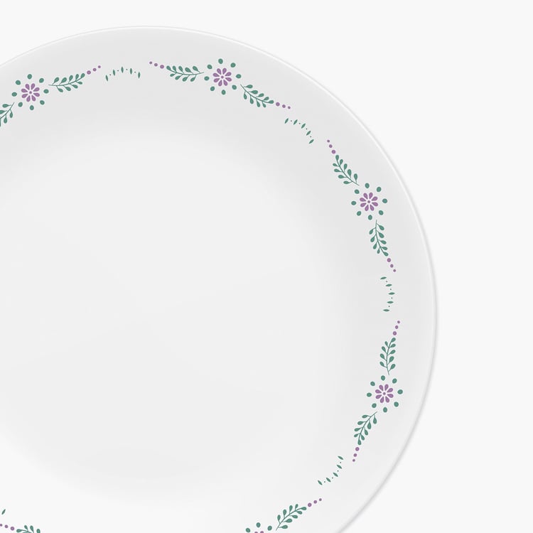 CORELLE Livingware White Printed Vitrella Glass Dinner Plate