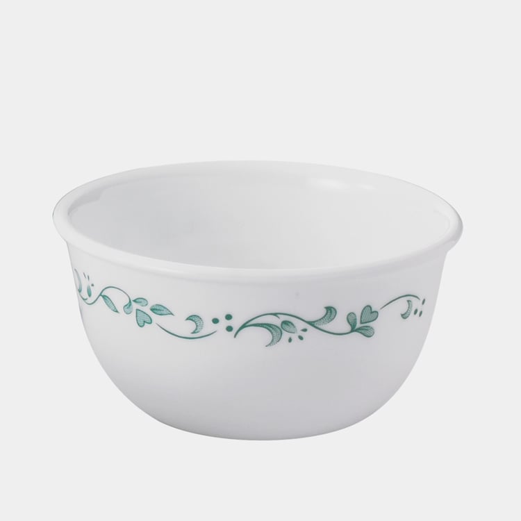 CORELLE Livingware Series White Printed Vitrelle Glass Katori Bowl - 177ml