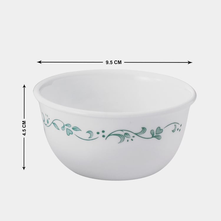 CORELLE Livingware Series White Printed Vitrelle Glass Katori Bowl - 177ml