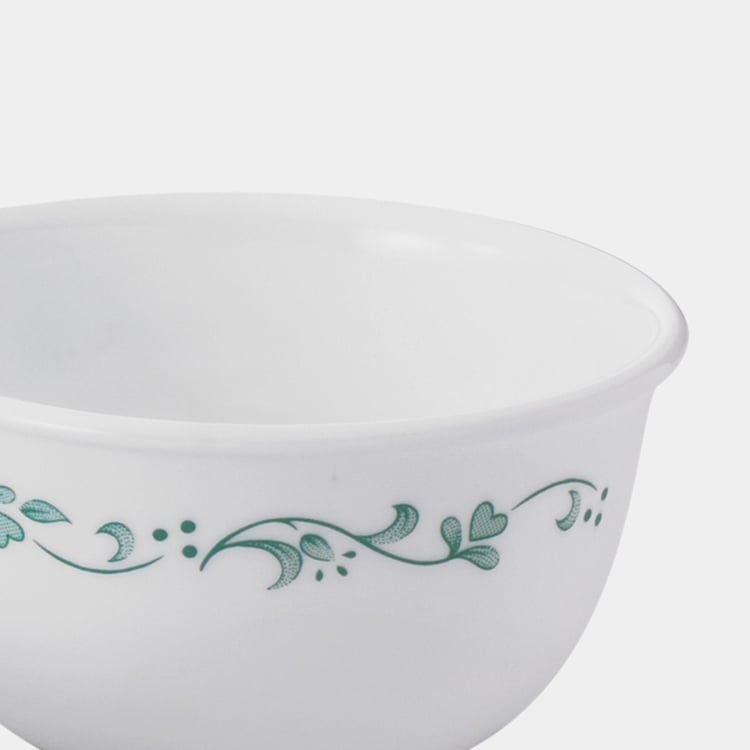 CORELLE Livingware Series White Printed Vitrelle Glass Katori Bowl - 177ml