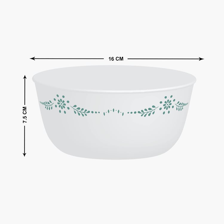 CORELLE Livingware White Printed Vitrella Glass Curry Bowl - 900ml