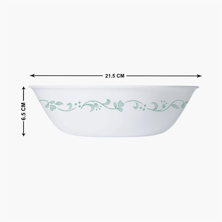 CORELLE Livingware White Printed Vitrella Glass Serving Bowl - 950ml