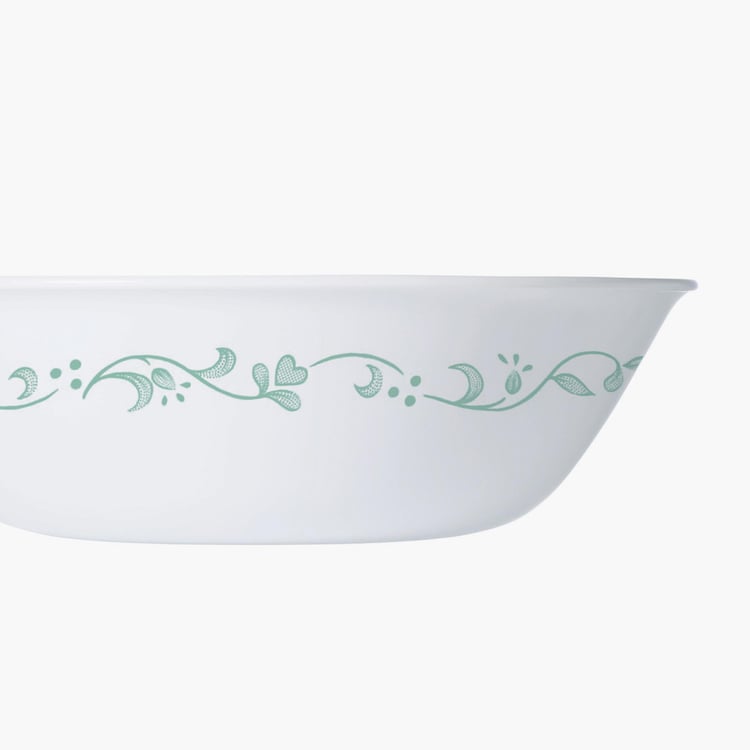 CORELLE Livingware White Printed Vitrella Glass Serving Bowl - 950ml