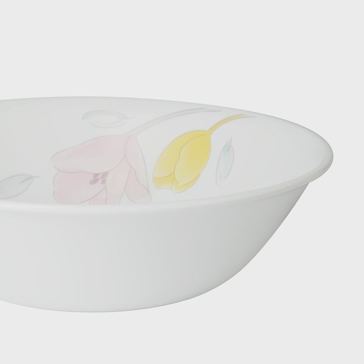 CORELLE Livingware Plus Elegance Multicolour Printed Round Glass Serving Bowl - 1l