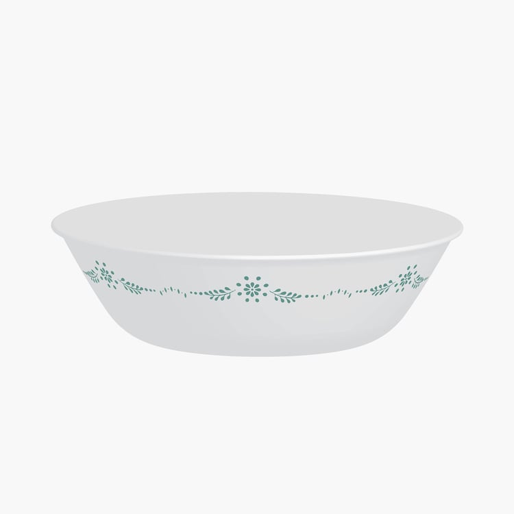 CORELLE Livingware Series White Printed Round Vitrelle Serving Bowl - 1000ml