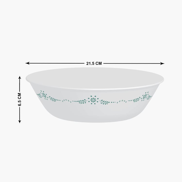 CORELLE Livingware Series White Printed Round Vitrelle Serving Bowl - 1000ml