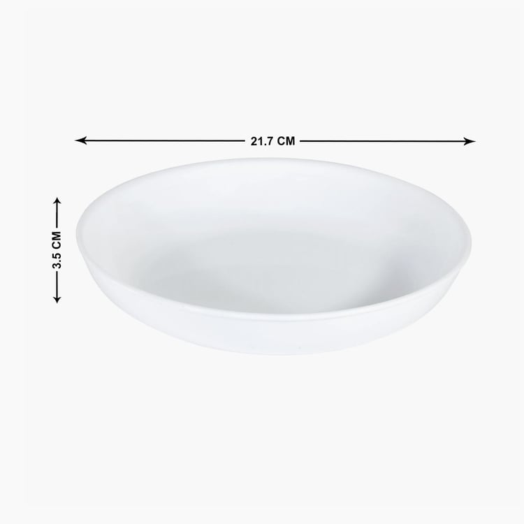 CORELLE Livingware White Solid Vitrelle Glass Versa Bowl - 21.7 cm