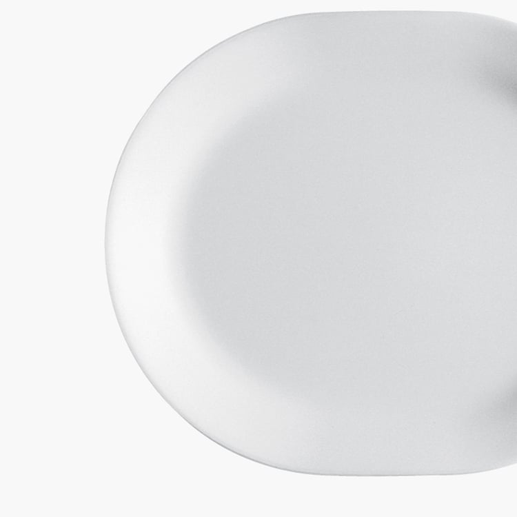 CORELLE Livingware White Solid Vitrella Glass Serving Plate