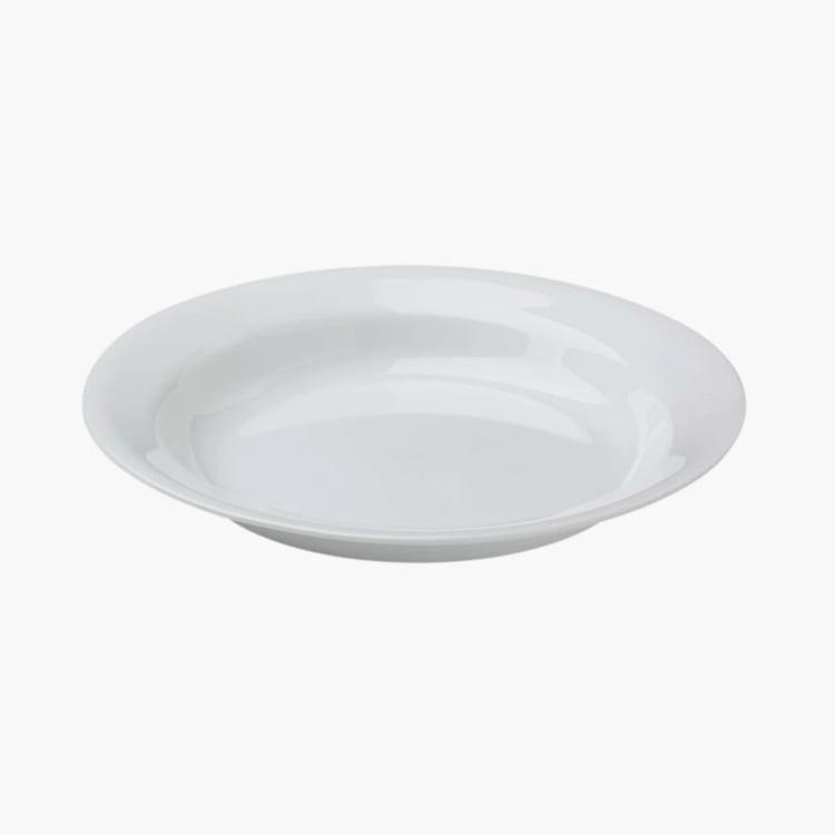 CORELLA Livingware White Solid Vitrelle Glass Salad Bowl - 21 cm