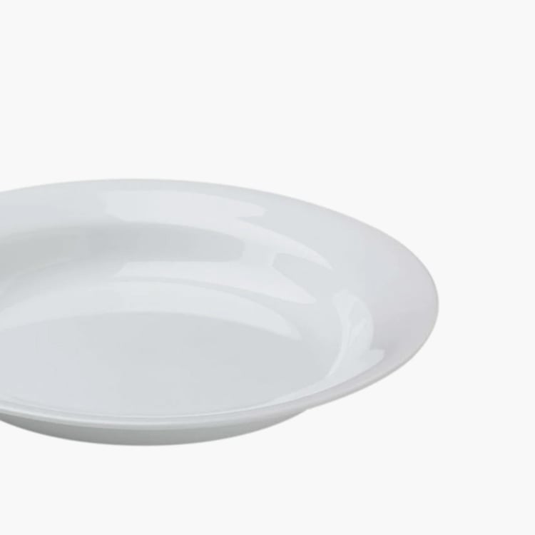 CORELLA Livingware White Solid Vitrelle Glass Salad Bowl - 21 cm