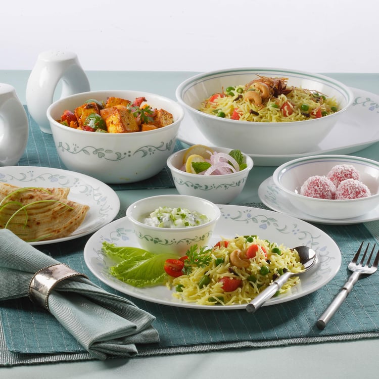 CORELLE Livingware Series White Vitrelle Glass Small Round Plate -