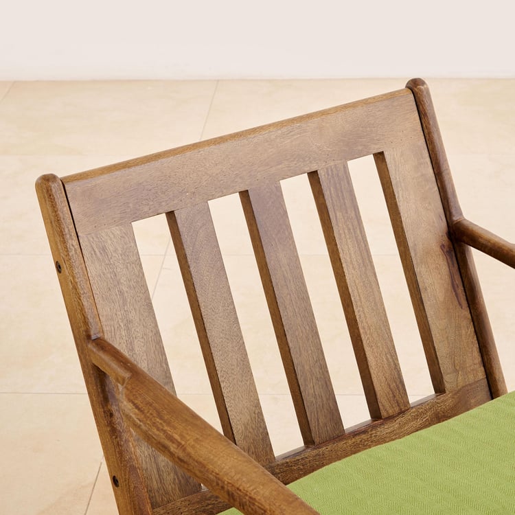 Olivia Mango Wood Lounge Chair - Green