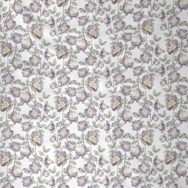 MASPAR Regency White Printed Cotton Super King Bedsheet Set - 275x275cm - 3Pcs