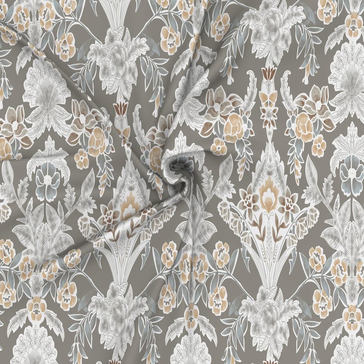 MASPAR Regency Grey Printed Cotton Queen Bedsheet Set - 275 cm x 224 cm - 3 Pcs