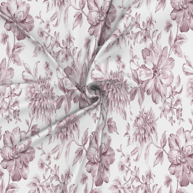 MASPAR Regency Pink Printed Cotton King Bedsheet Set - 275x224cm - 3Pcs