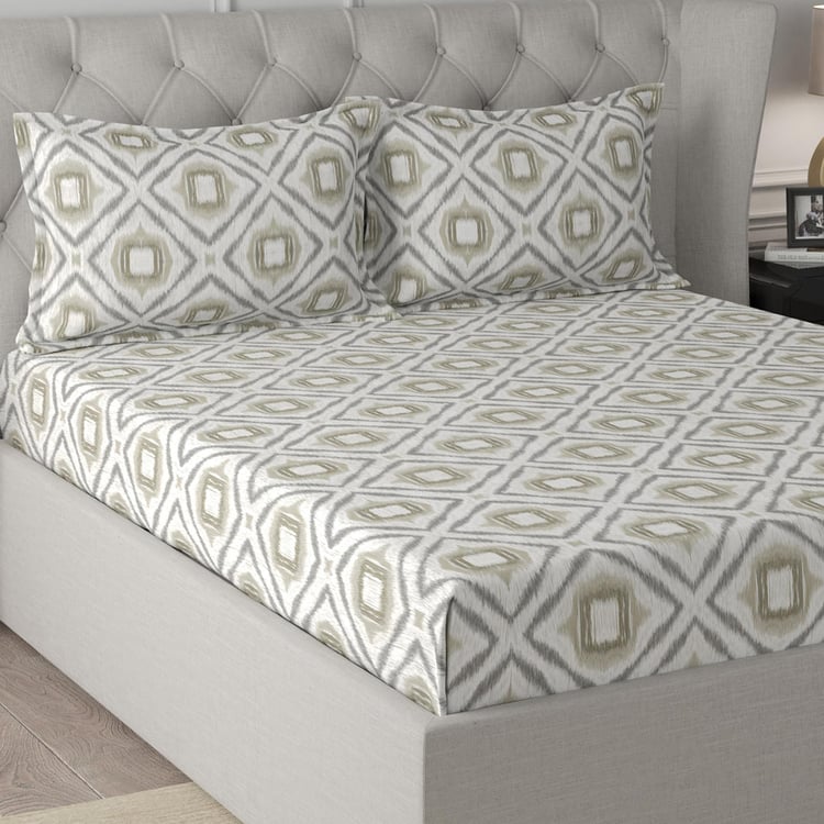 MASPAR Regency Multicolour Printed Cotton Super King Bed Sheet Set - 275x275cm - 3Pcs