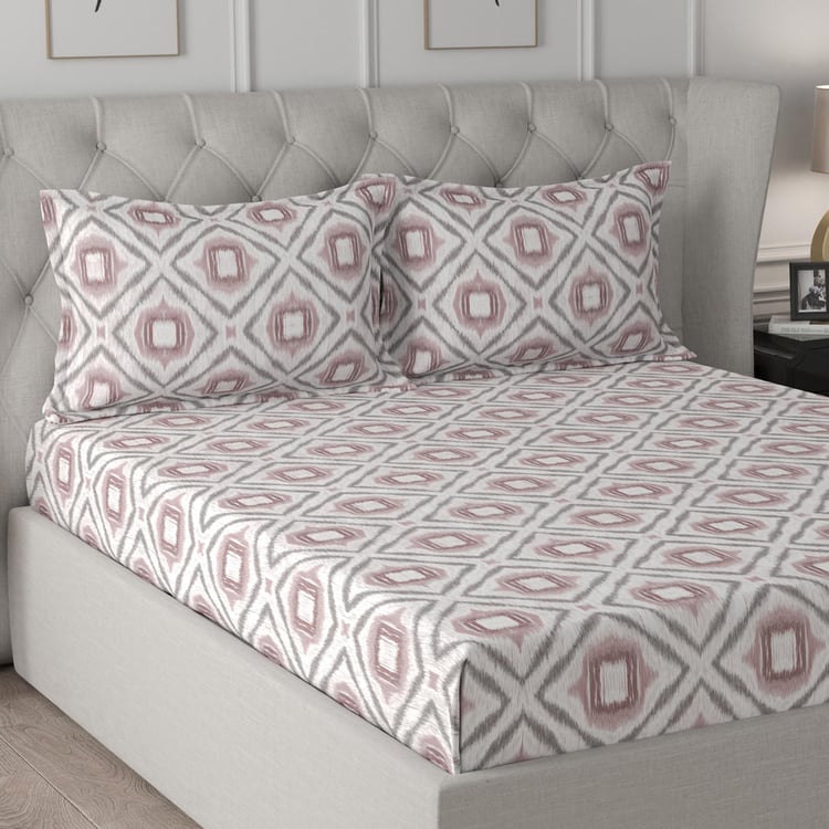 MASPAR Regency Multicolour Printed Cotton Super King Bedsheet Set - 275x275cm - 3Pcs